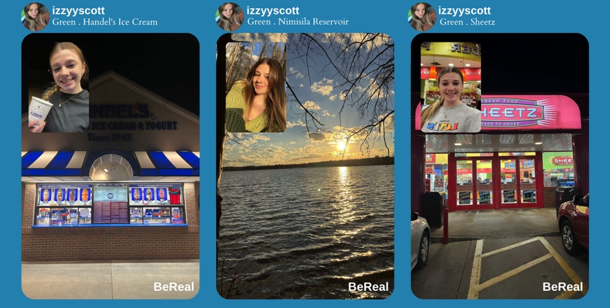 Izzy Scott uses the social media app BeReal to share her favorite places in Green.