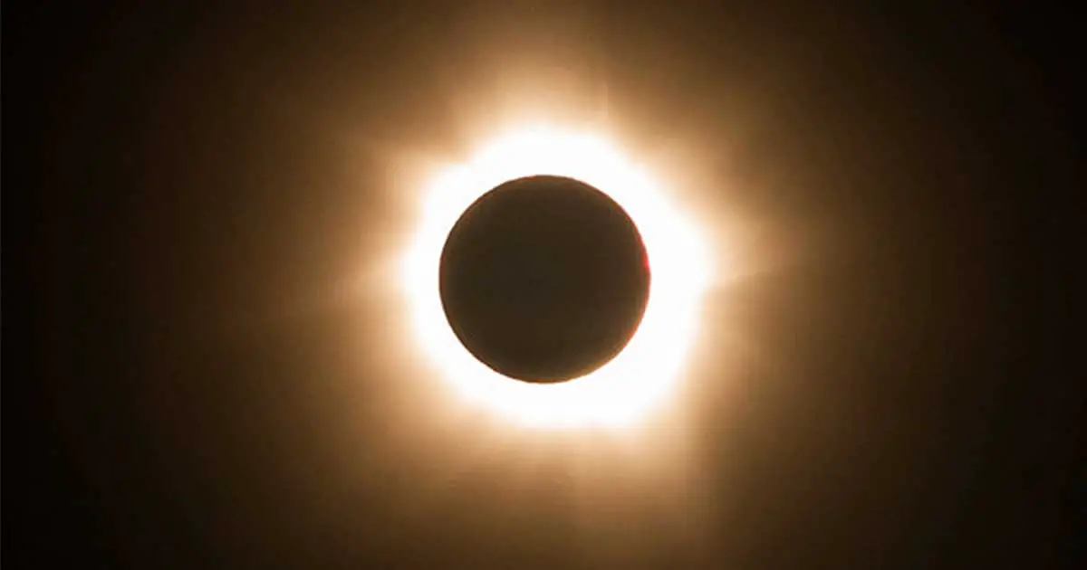 The stage of totality where the moon completely covers the sun