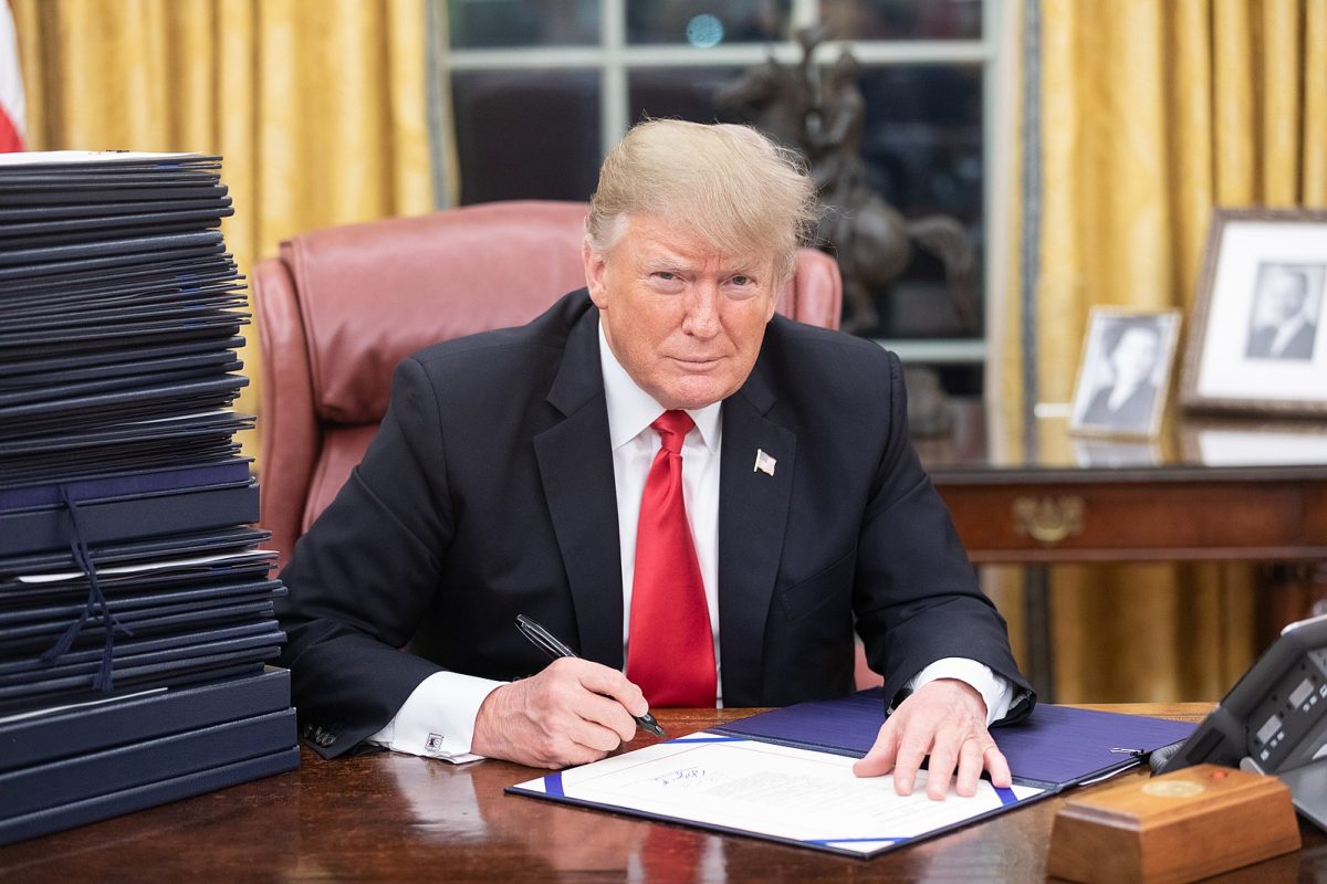 President Trump at the White House desk.